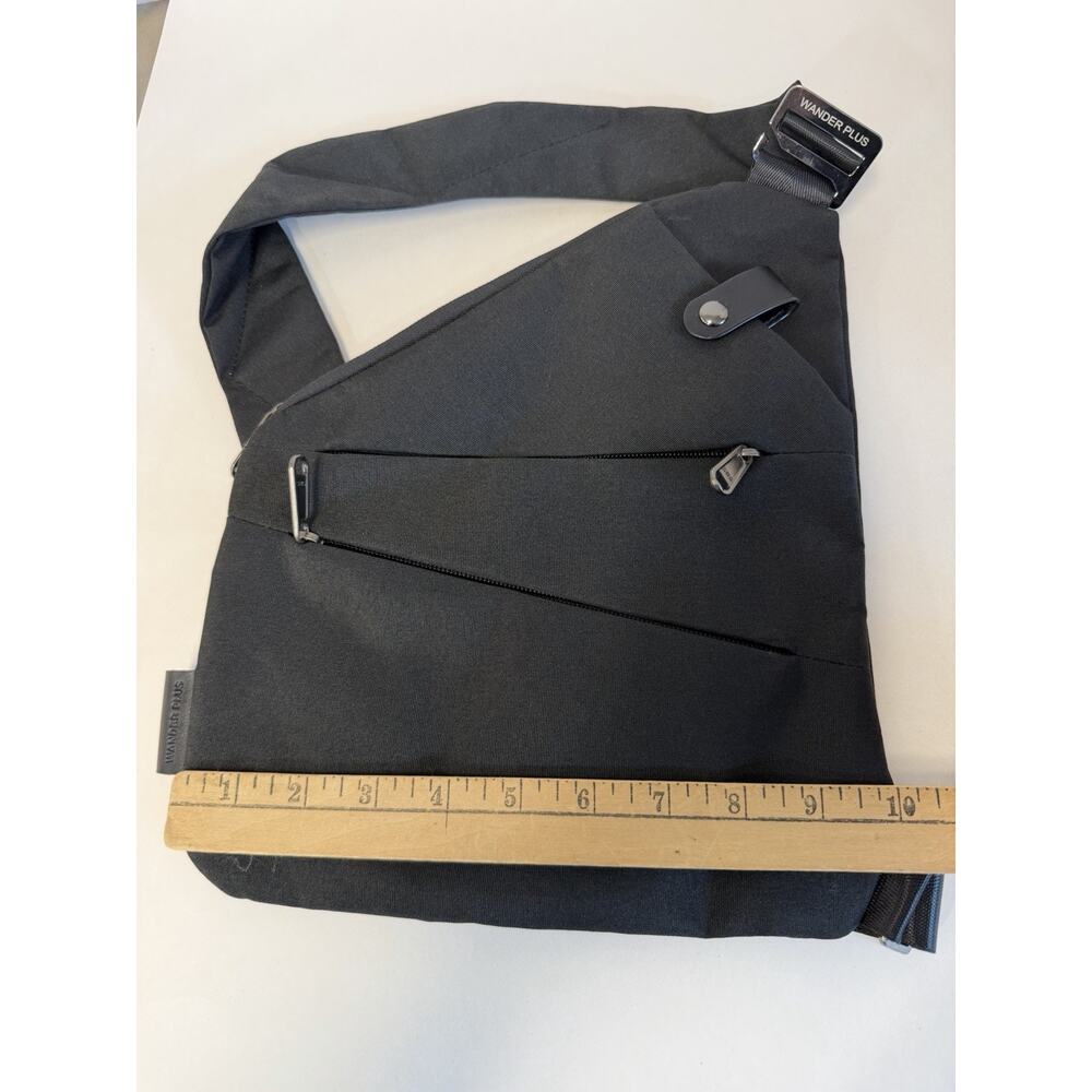 Wander Plus Black Crossbody Sling Bag Travel Chest Bag Adjustable Strap Wander+ - Picture 4 of 6